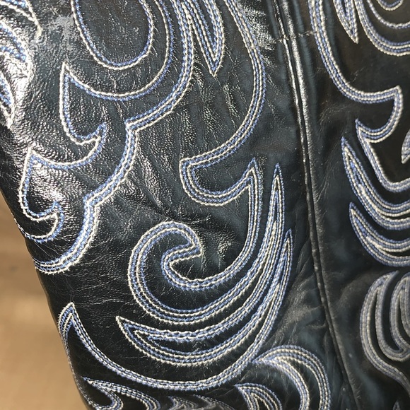 🩸PRICE DROP Vintage OLATHE Bullhide Elephant Print Exotic Leather Boots Size 9.5 - Picture 4 of 8